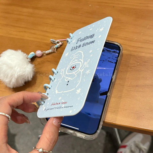 Cute Snowflakes Notebook Flip Case