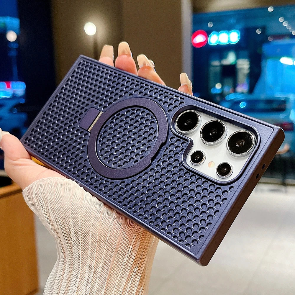 Honeycomb Heat Dissipation Ring Stand Case - Samsung