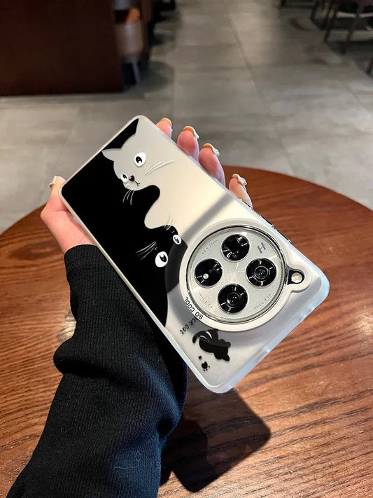 Minimalist Black and White Cat Case - OnePlus