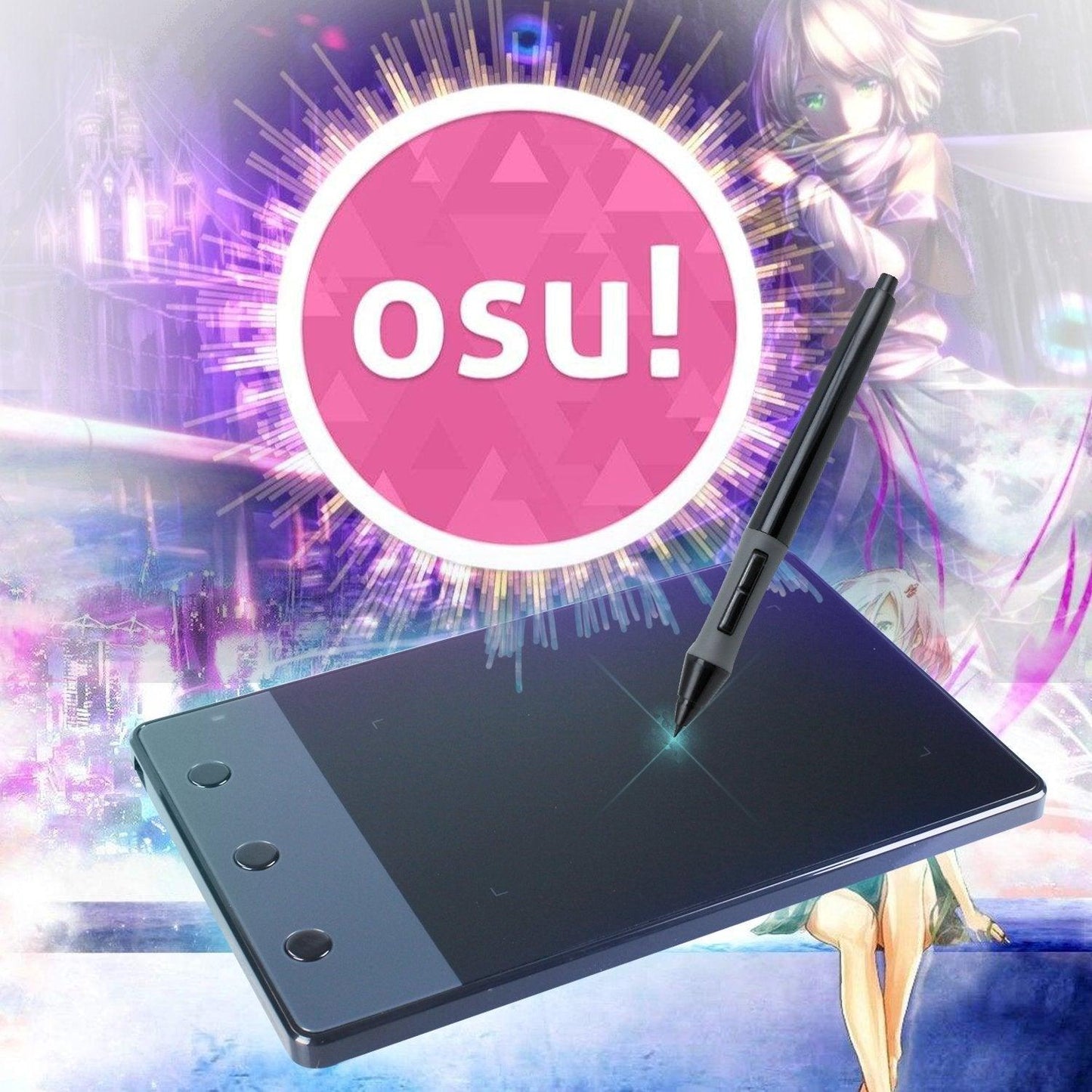 HUION H420 OSU Graphics Drawing Tablet Signature Pad with Digital Stylus and 3 Express Keys Digital Tablet for Windows Mac OS