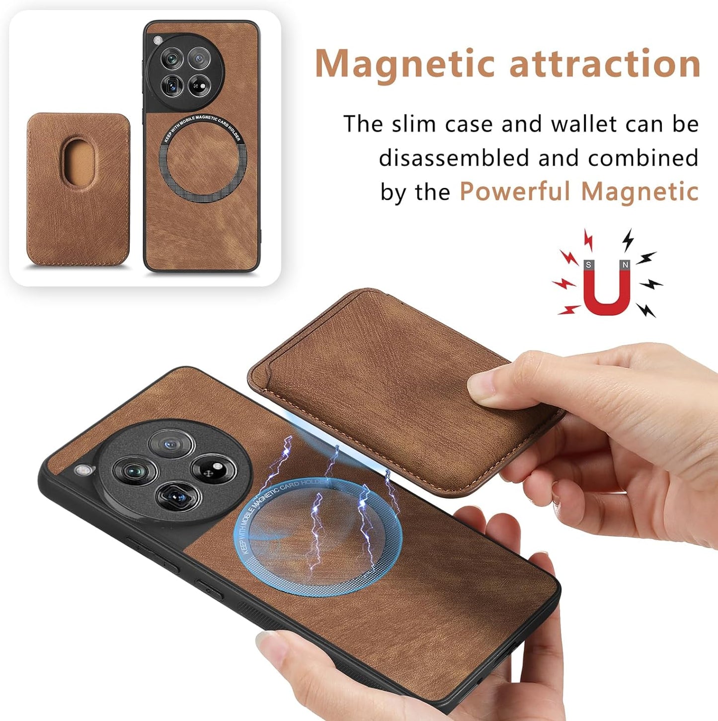 PU Leather Magnetic Flip Wallet Case- OnePlus