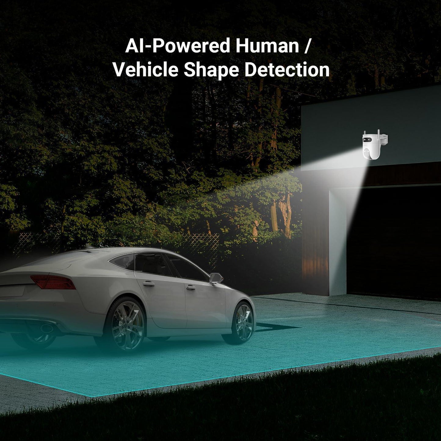 EZVIZ by Hikvision|H9C Dual-Lens(5MP+5MP) Pan & Tilt Wi-Fi Camera|Two-Way Talk|AI-Powered Human/Vehicle Detection|Active Defense with Siren and Strobe Light|Weatherproof Design|Upto 512GB Support