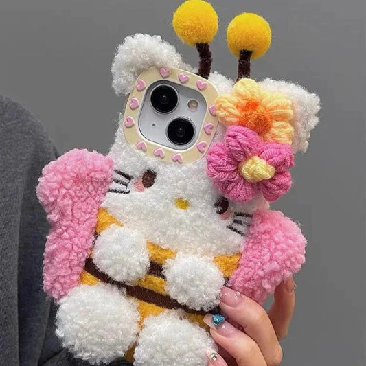 Hello Kitty Butterfly Fuzzy Phone Case