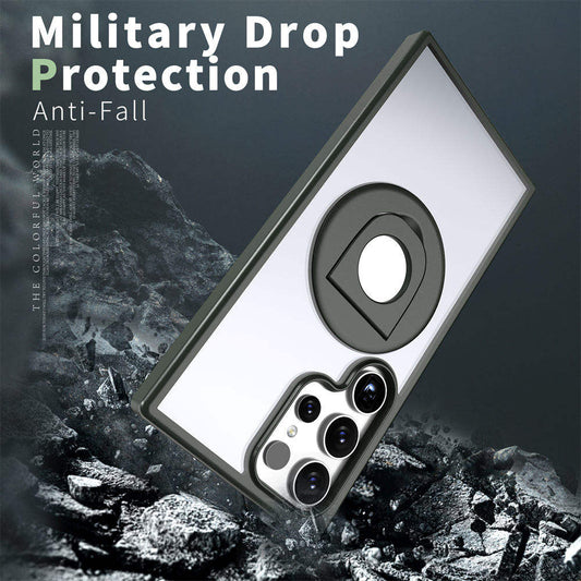 Crystal Matte Frame Ring Holder Case - Samsung