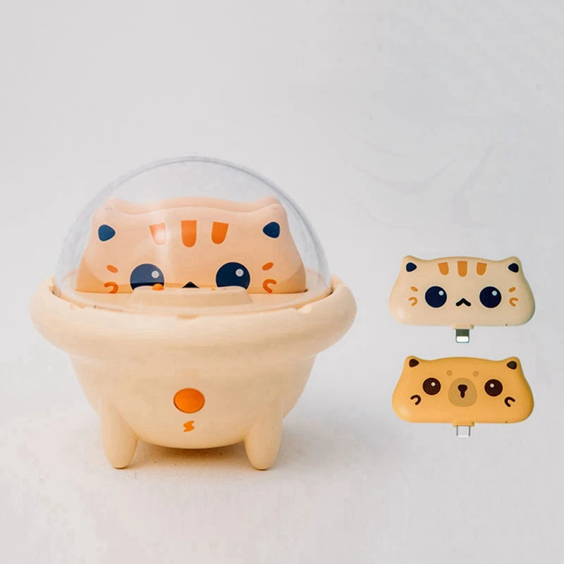 Cute Cat 800mAh Mini Power Bank - Type-C & Lightning