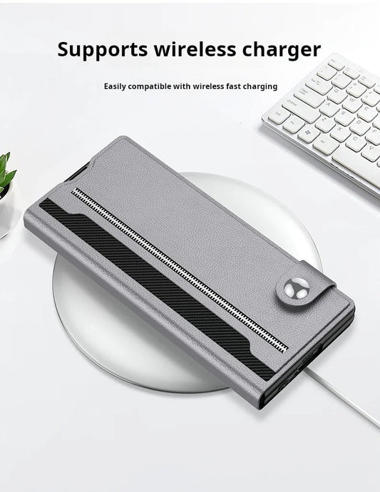 Galaxy Z Fold6 Magnetic Split Flip Leather Case