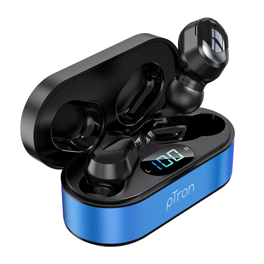 Made in India: pTron Bassbuds Plus In-Ear True Wireless Stereo Headphones with Mic - (Red & Black)