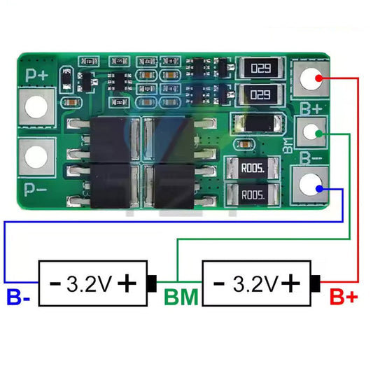 2S BMS LiFePO4 Battery Charge Protection Board