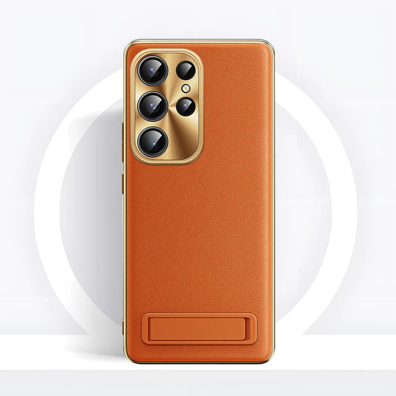 Hidden Stand Premium Leather Case - Samsung
