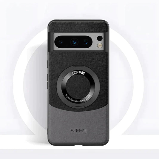 Contrast Leather Magnetic Ring Case - Google Pixel