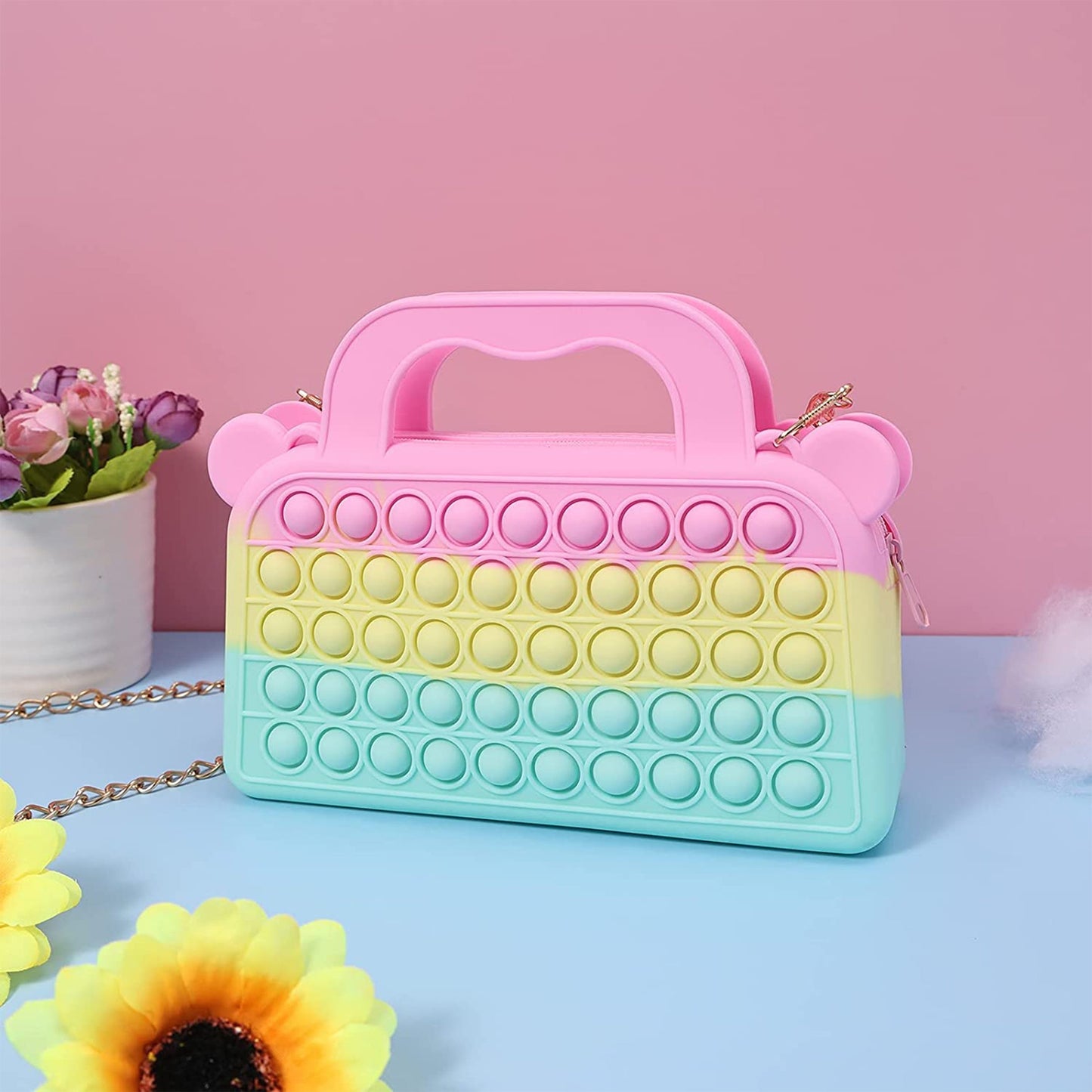 Rainbow Pop It Purse for Girls & Women's