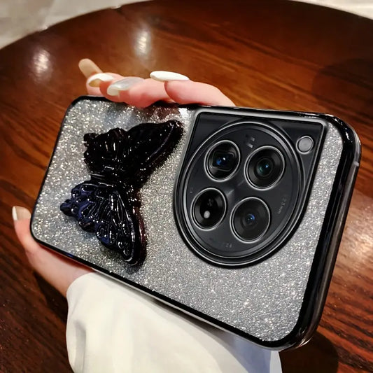 Glamorous Glitter Case with Butterfly Accent