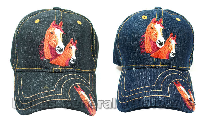 "Horses" Denim Casual Caps In Bulk