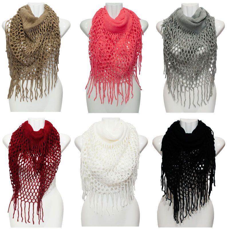 Winter Fashion Knitted 2-in-1 Infinity Ladies Scarf In Bulk