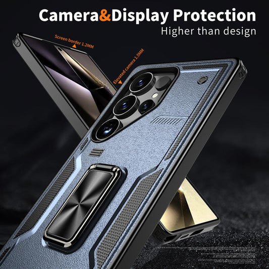 Sculpted Armor Metal Ring Kickstand Case - Samsung