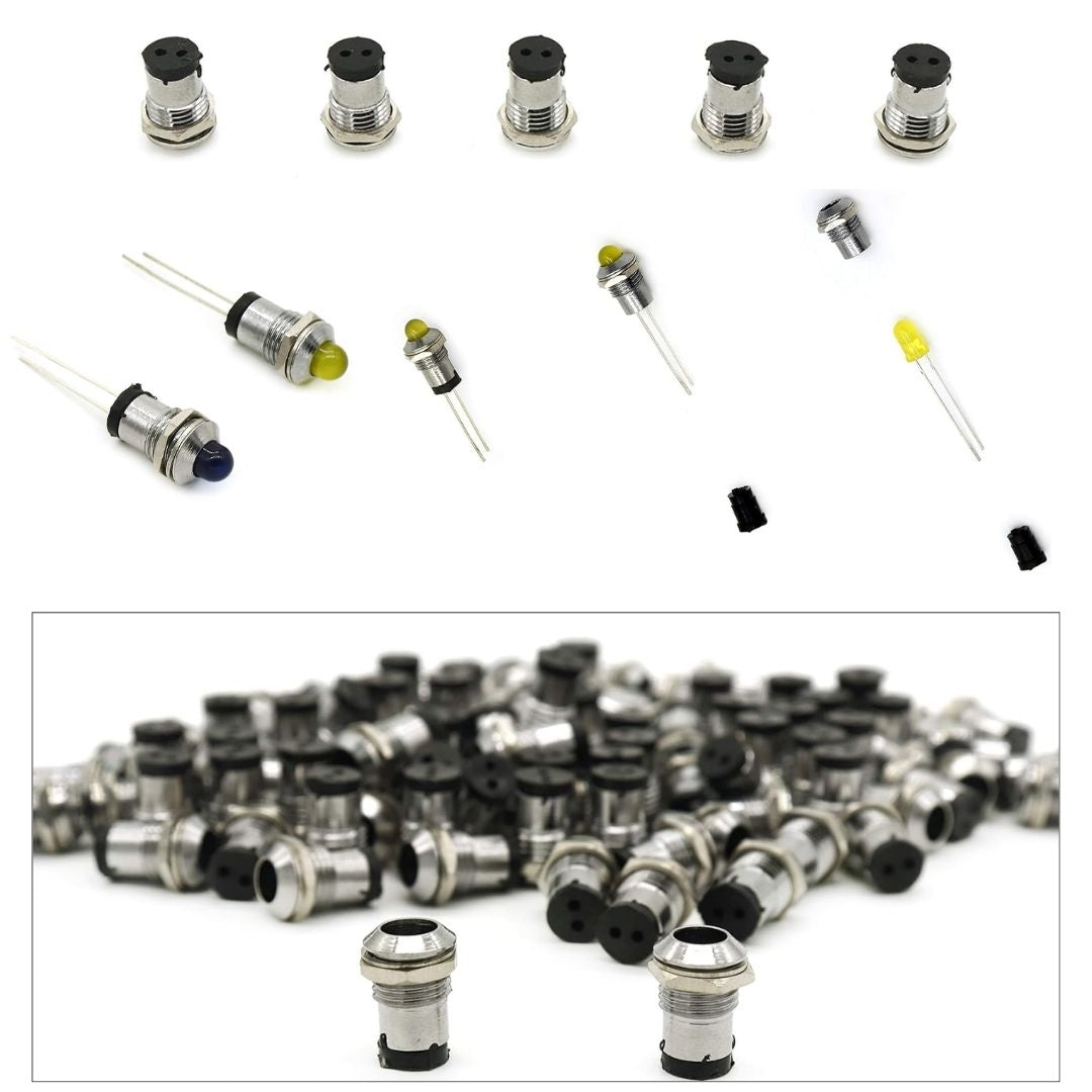 LED Holder Chrome Metal Silver Covered