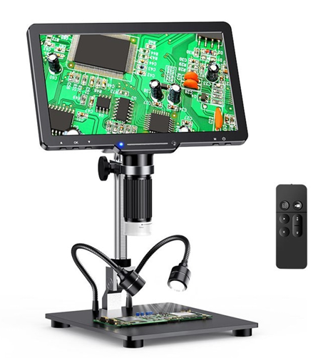 10 Inch Display Digital Microscope 1200X(GI LP101)-with HDMI/USB output Extra Led Lights and Batteries