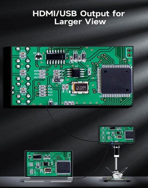 10 Inch Display Digital Microscope 1200X(GI LP101)-with HDMI/USB output Extra Led Lights and Batteries