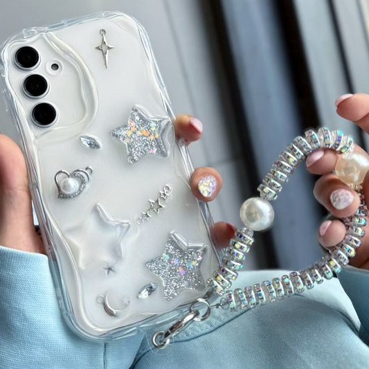 Star Glitter Case with Charm - Samsung