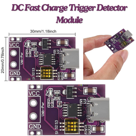 Type-C QC AFC PD2.0/3.0 to DC Fast Charge Trigger Detector Module