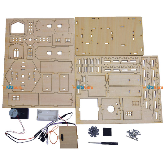 DIY Wooden Music Box & Color Lamp Windmill Castle – Magical Craft Kit