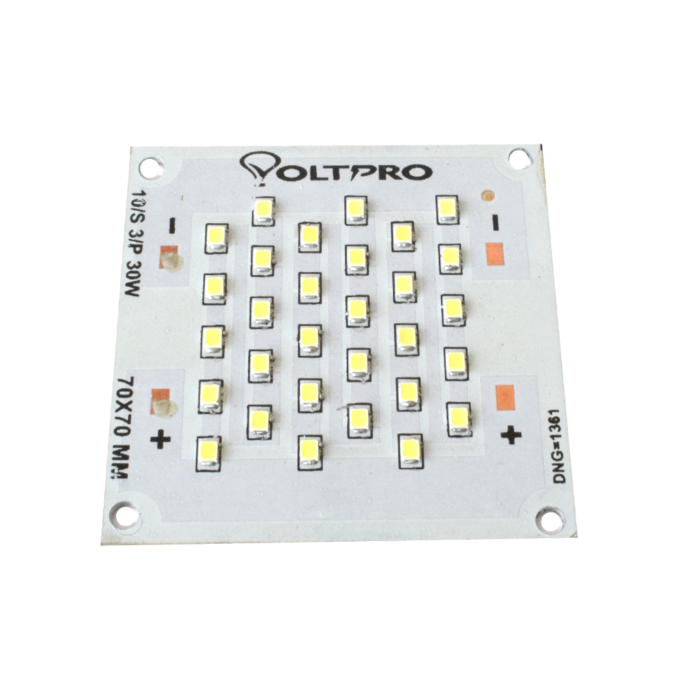 30W White 70mm x 70mm Metal Core LED PCB