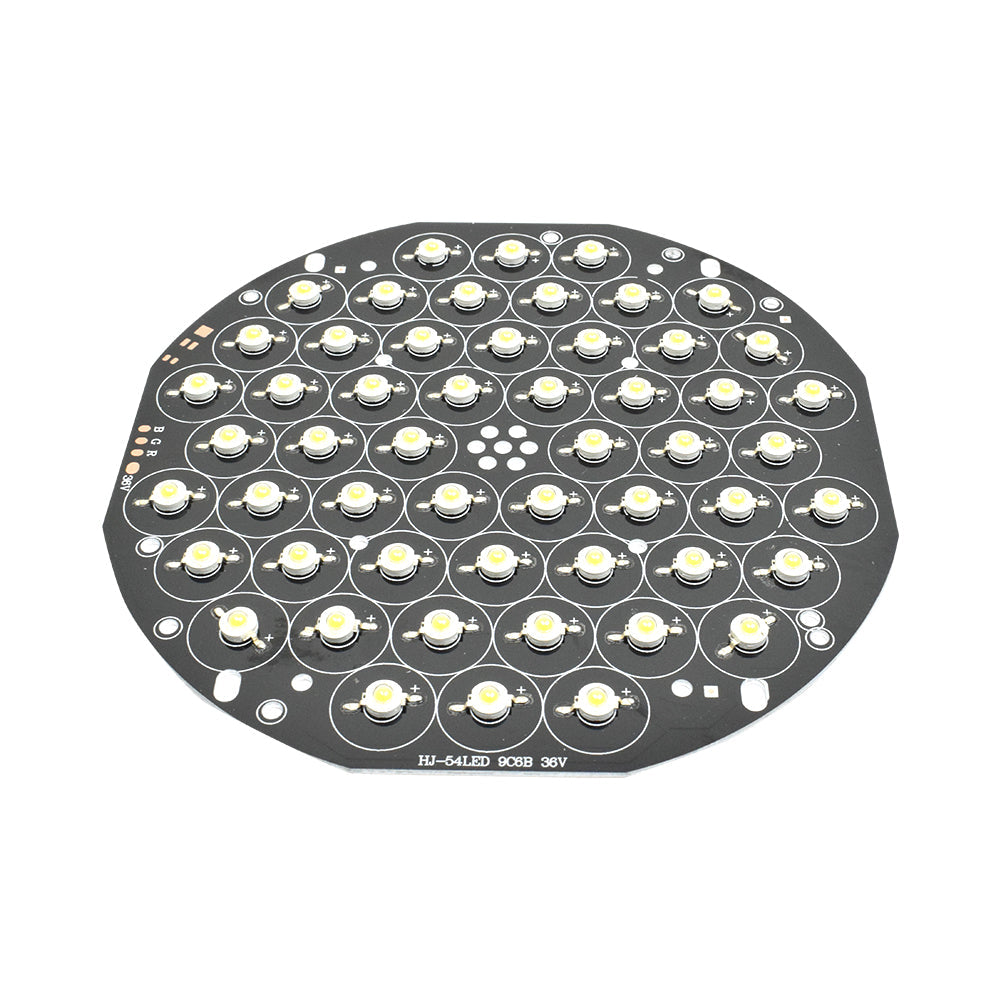 36V 54 LED 3W/3V 200mm Round Warm White Metal Core LED PCB