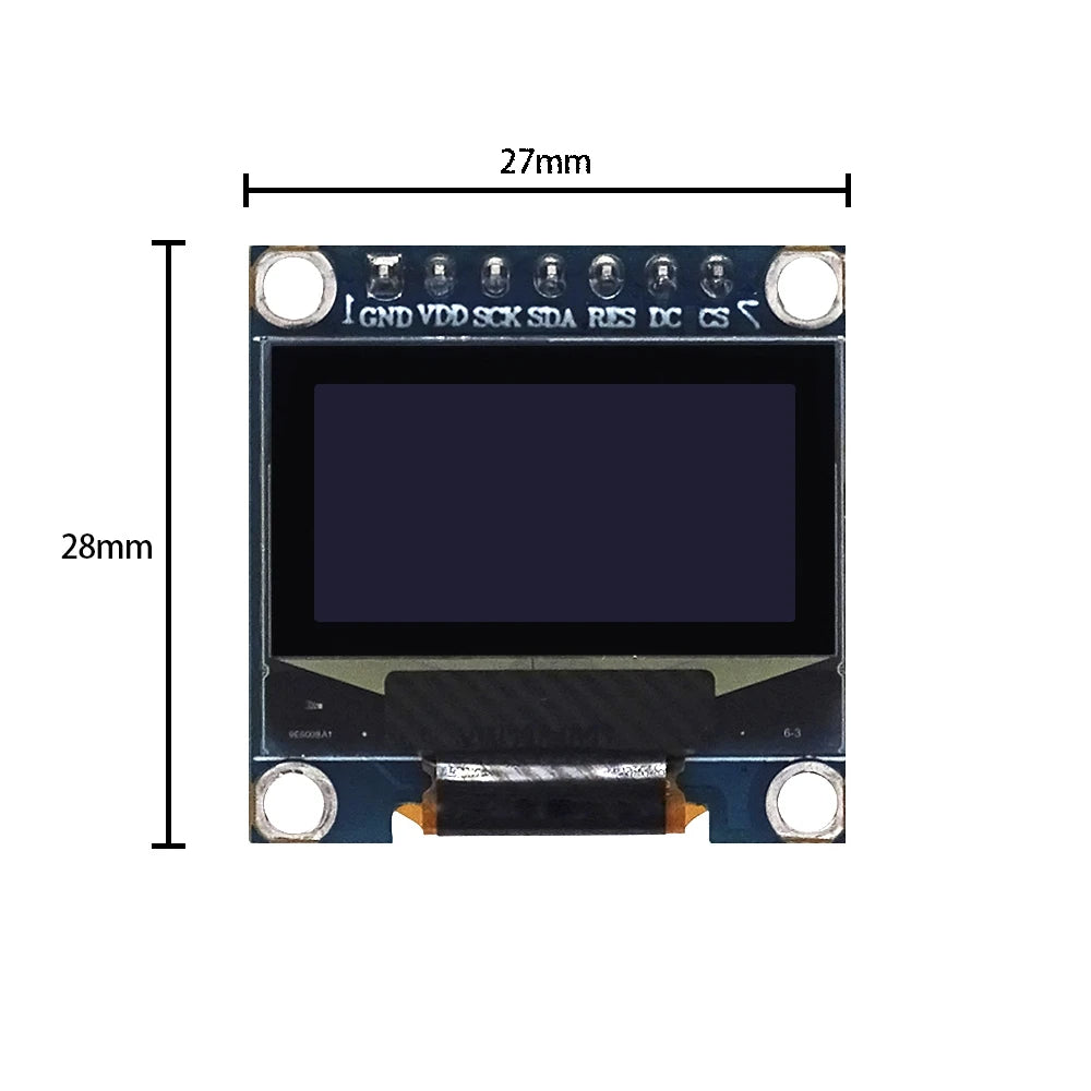 0.96 inch OLED Display Module SPI I2C IIC 128×64 7 Pin White