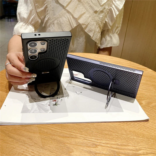 Honeycomb Heat Dissipation Ring Stand Case - Samsung