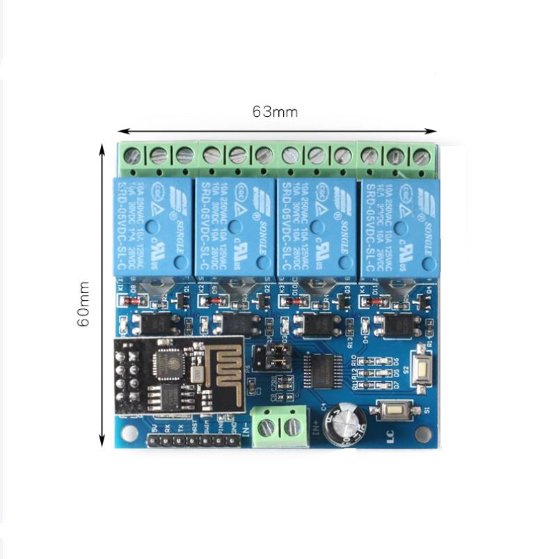 ESP8266 ESP-01 5V 4-Channels WiFi Relay Module for Home Remote Control Switch
