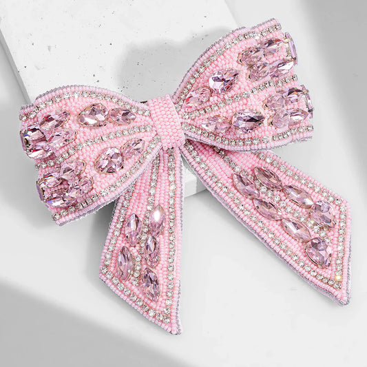 Luxurious Crystal Bow Barrette