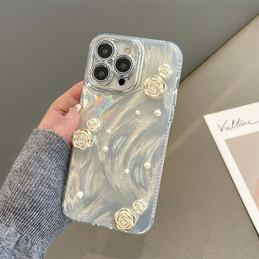Graceful Pearl Rose Holographic Case