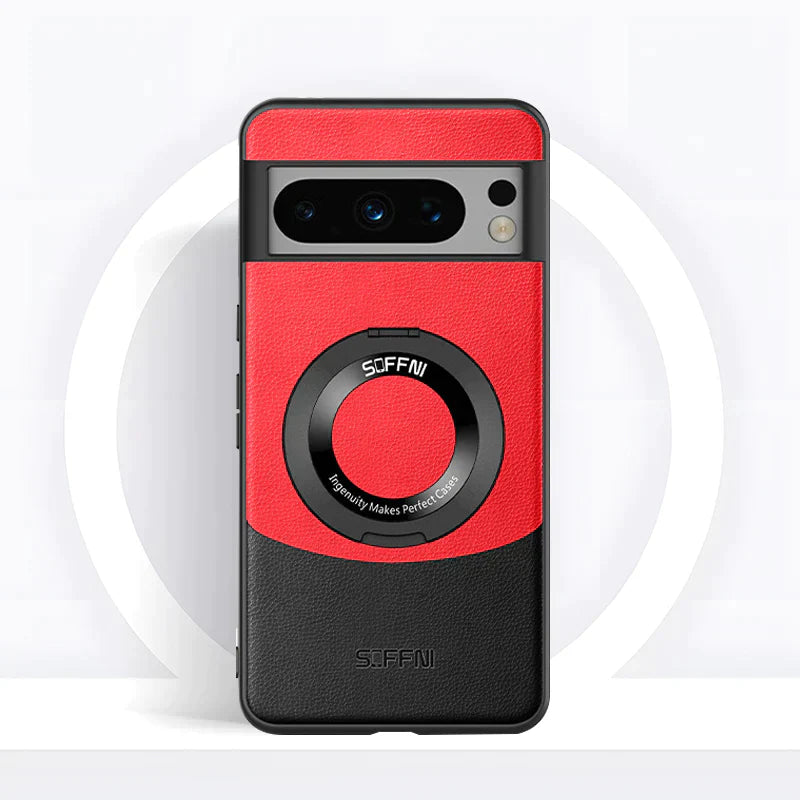 Contrast Leather Magnetic Ring Case - Google Pixel