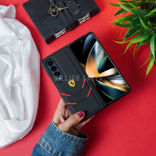 Galaxy Z Fold4 Leather Ferrari Quilted Case
