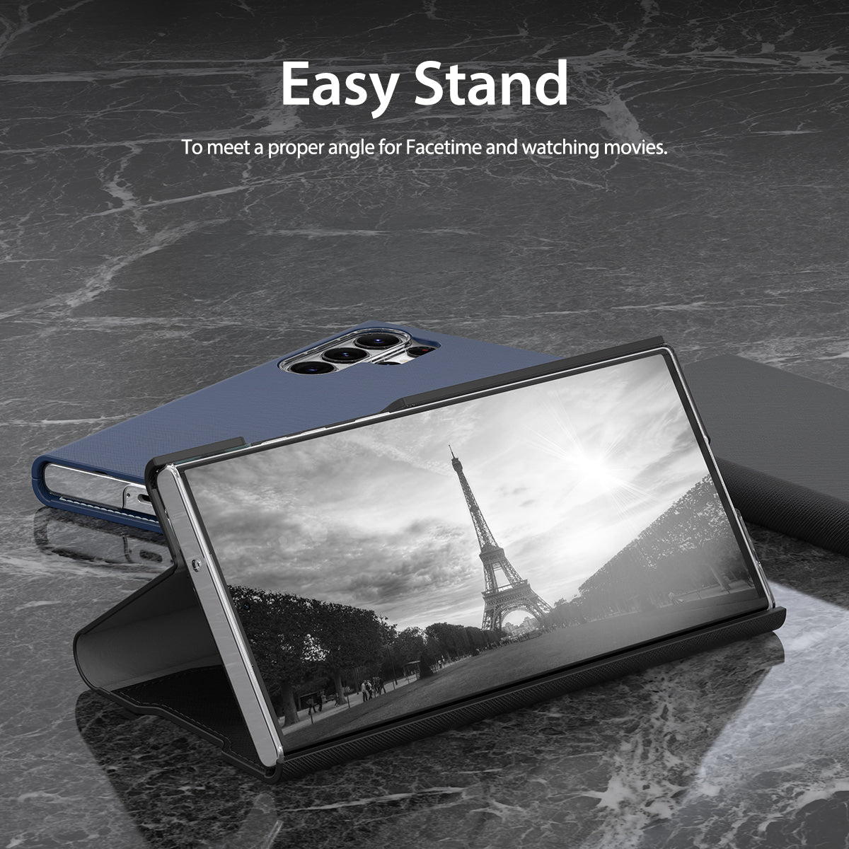 Premium Leather Bonnet Stand Case - Samsung