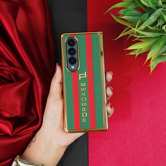 Galaxy Z Fold4 Porscase Logo Stripe Fusion Pattern Case
