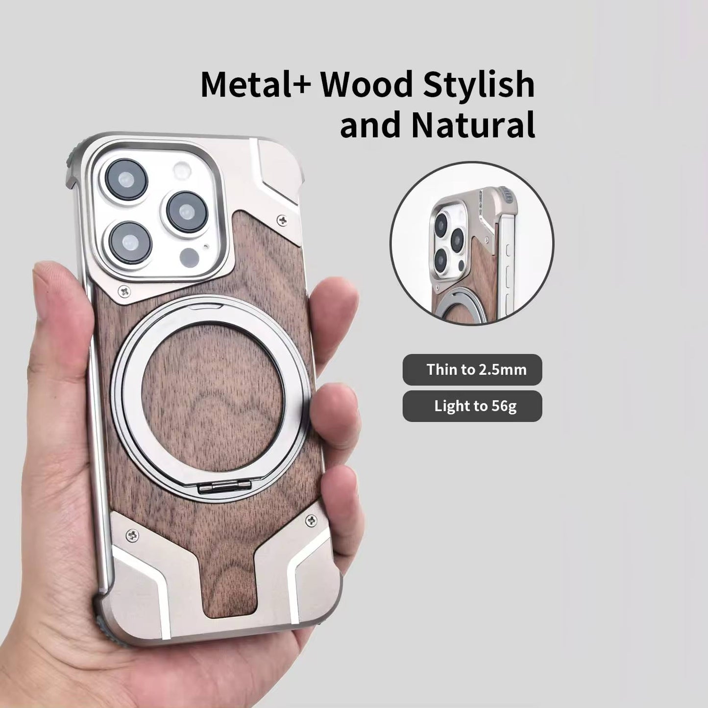 Distinct Wood Metal Fusion Case - iPhone