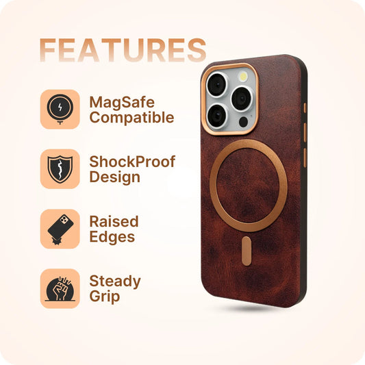 Premium Bold Leather Magsafe Case - iPhone