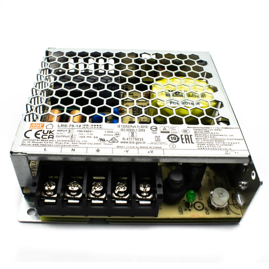LRS-75-12 Mean Well SMPS - 12V 6A - 72W Metal Power Supply