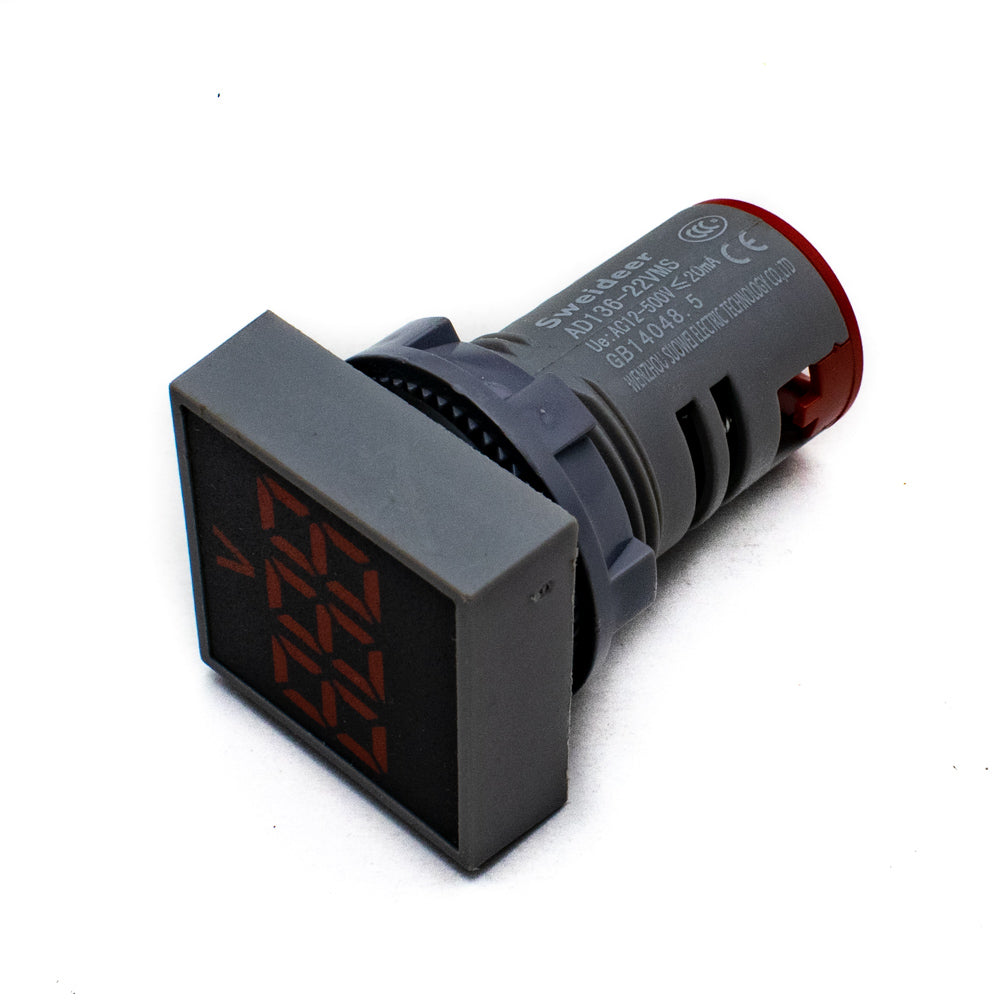 Sweideer AD136-22VMS Square Voltmeter Signal Lamp (Red)
