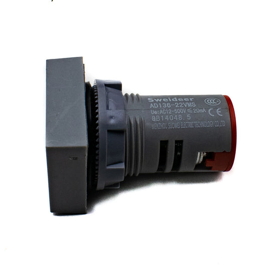 Sweideer AD136-22VMS Square Voltmeter Signal Lamp (Red)