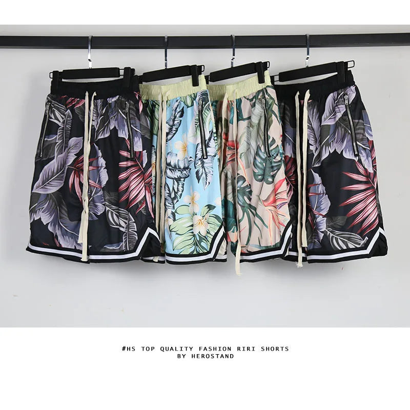 Bieber Hawaiian Beach Short Hip Hop Baggy Short Joggers Men
