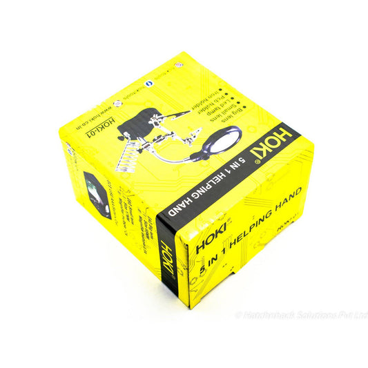 Hoki 5 in 1 Helping Hand for PCB with Multifunctional Magnifier and Soldering Iron Stand with LED