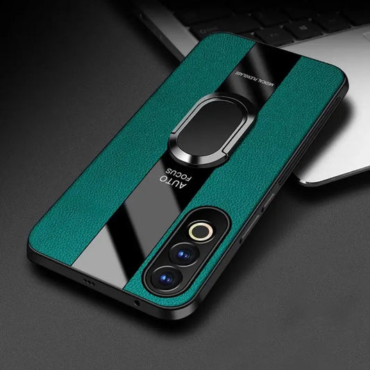 OnePlus Nord CE 4 Plexiglass Luxury Leather Ring Case