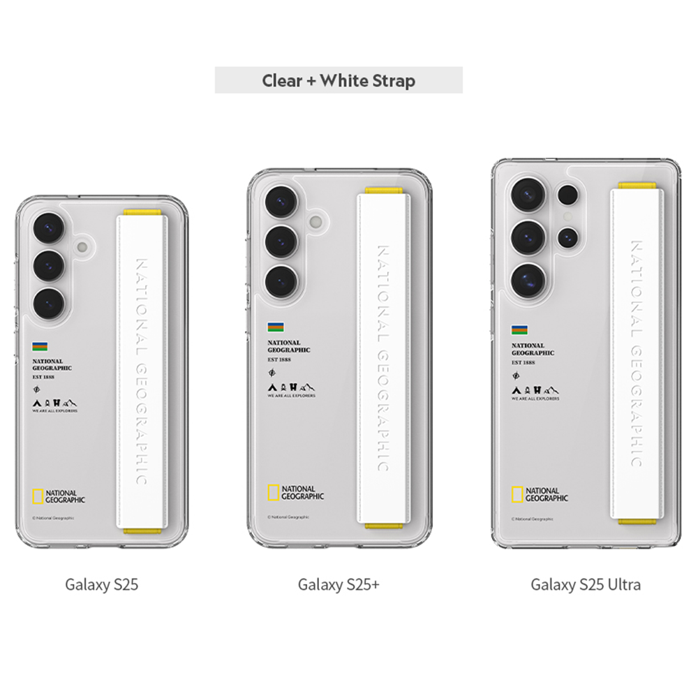 Nat Geo Galaxy S25 Back Cover Case | Strap - White