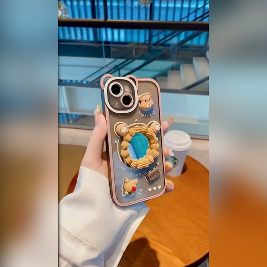 Dreamy Bear Charm 3D Mirror Case