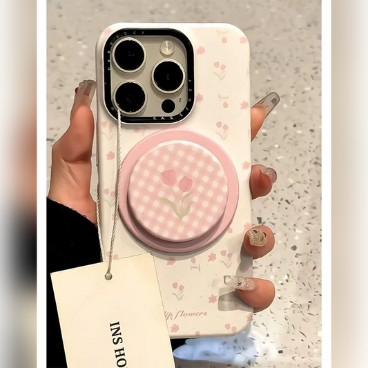 Tulip Charm Checkered Gripper Case