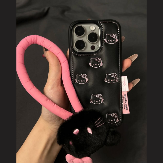 Chic Kitty Phone Case with Charm