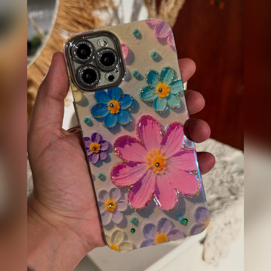 Shimmering Blooms Floral Phone Case