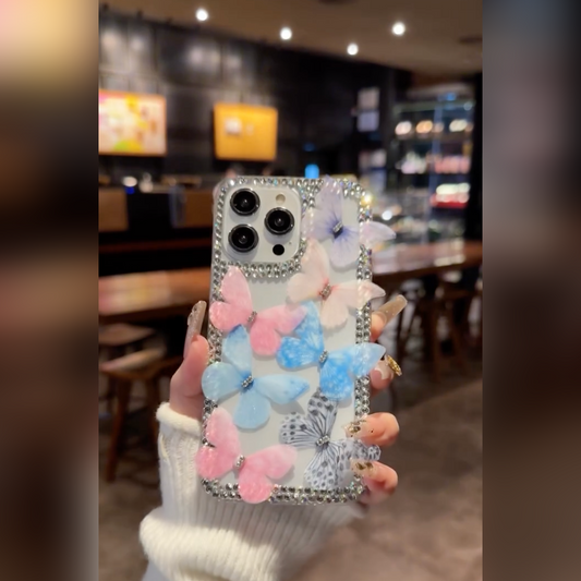 Elegant 3D Butterfly with stone Accents Case